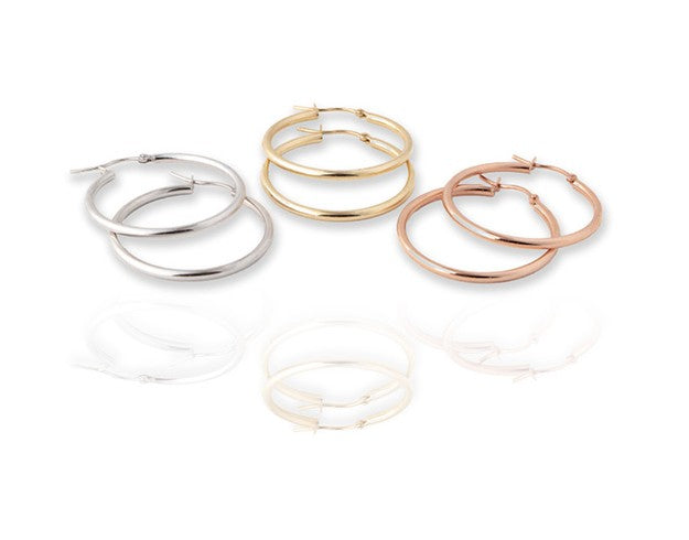 14W, 14Y, 14R Round Hoop Earrings