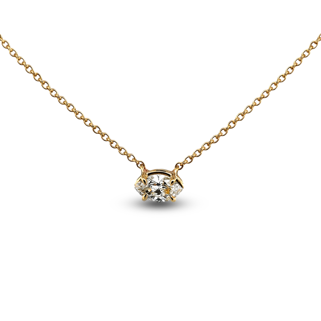14Y Marquise Diamond Solitaire Necklace