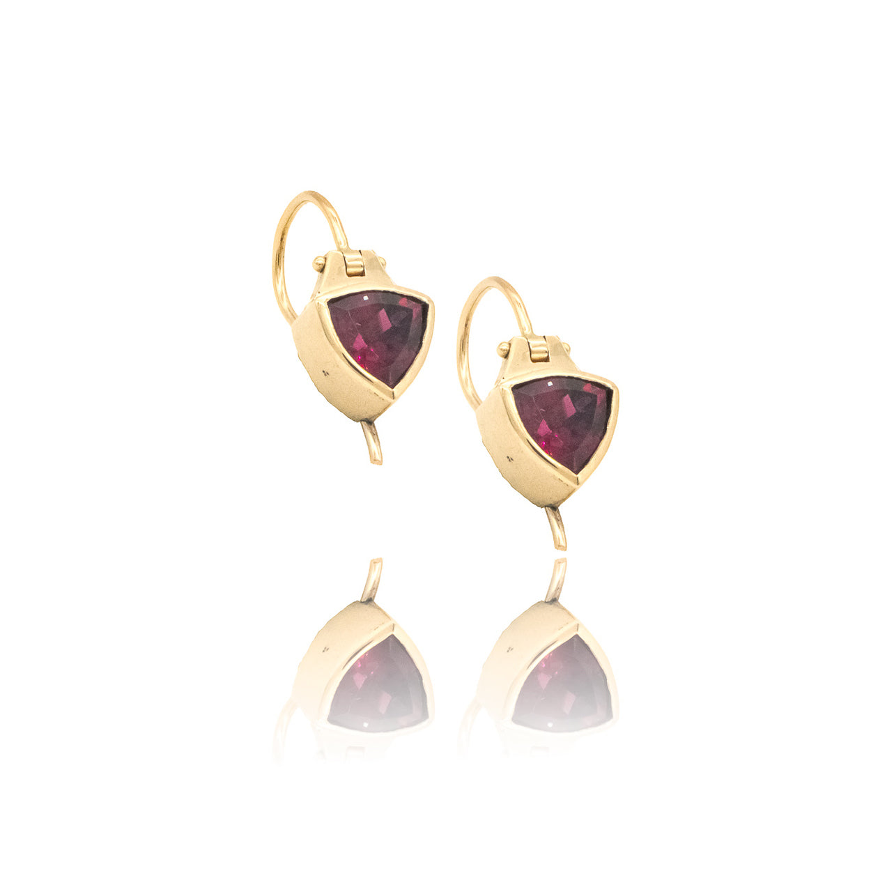 14Y Rhodolite Garnet Drop Earrings