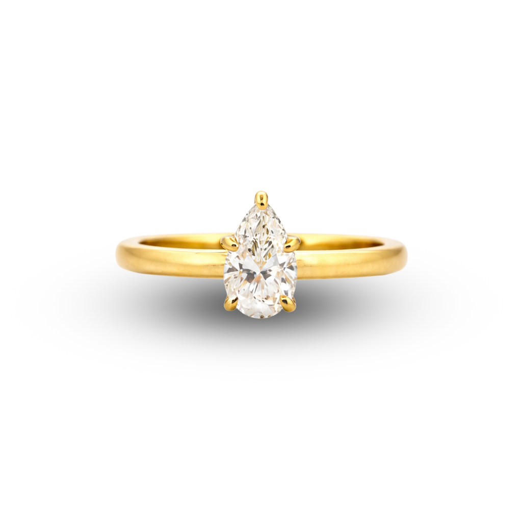 14Y Pear Shaped Solitaire Engagement Ring