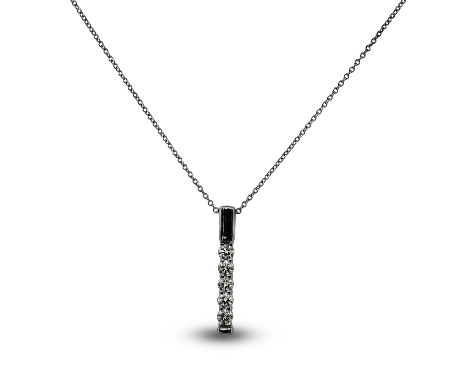 14W Diamond Vertical Bar Necklace