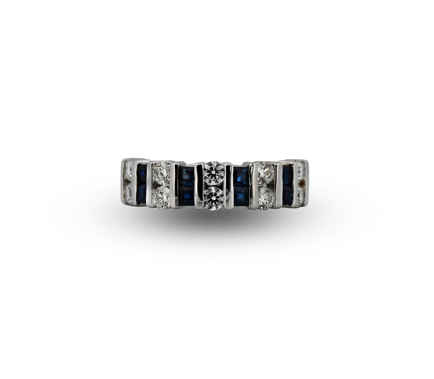 14W Blue Sapphire & Diamond Ring