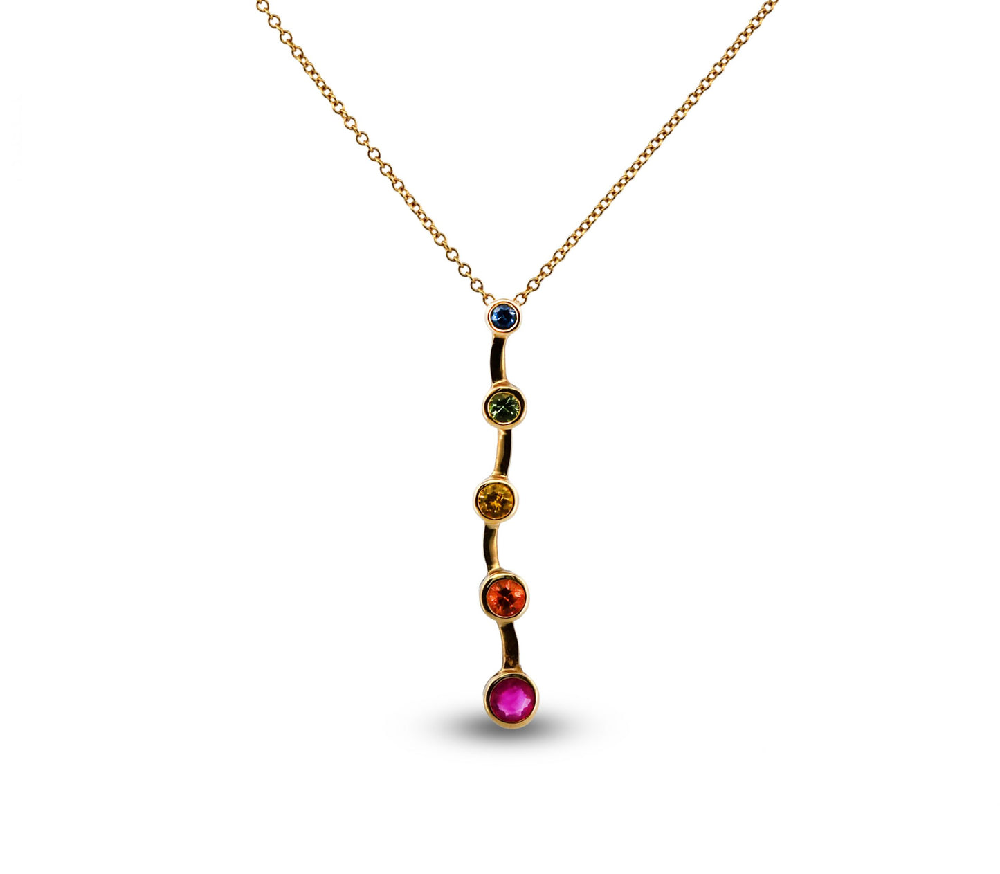 14Y Multi-Color Sapphire Necklace