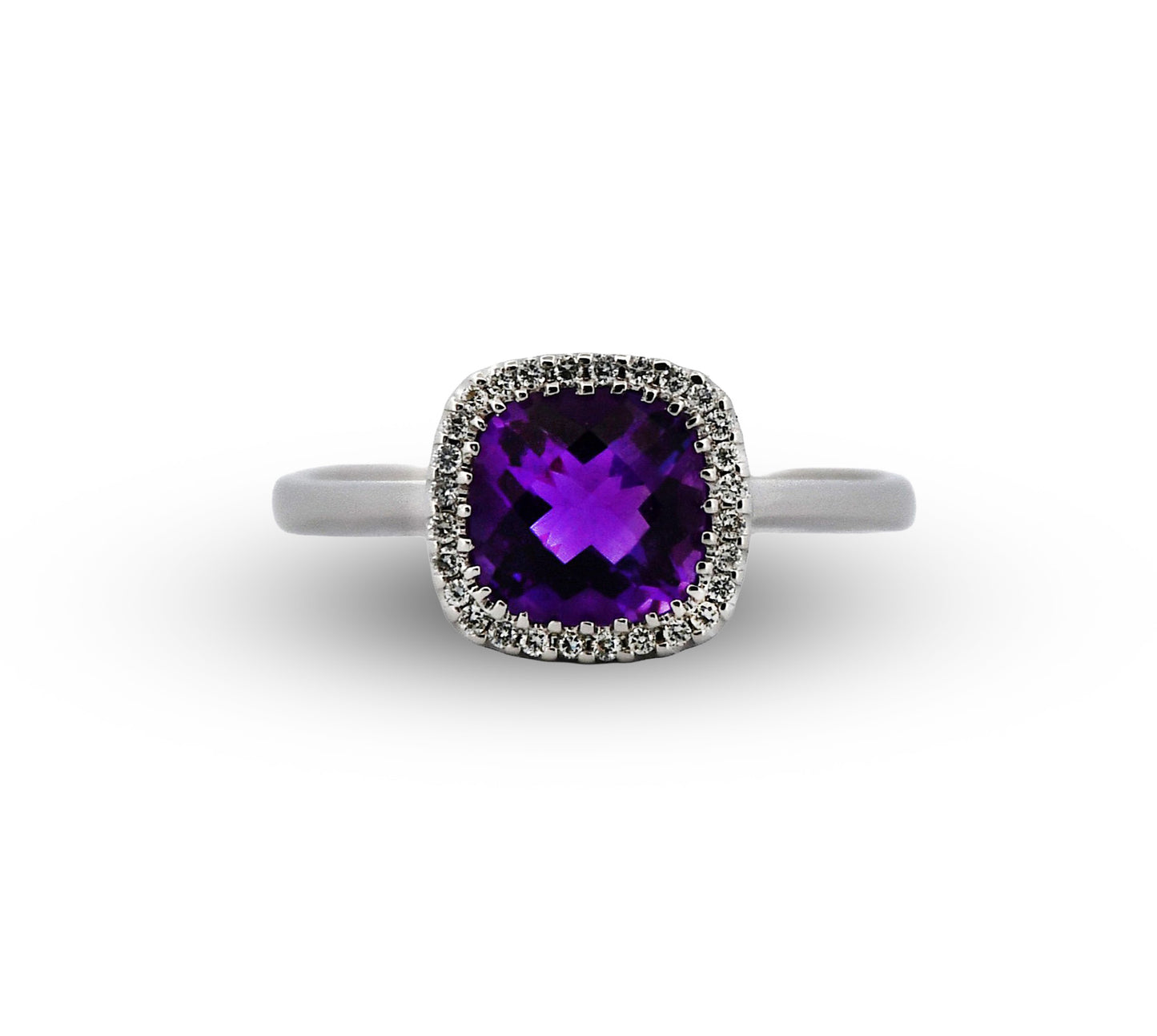 14W Amethyst & Diamond Ring