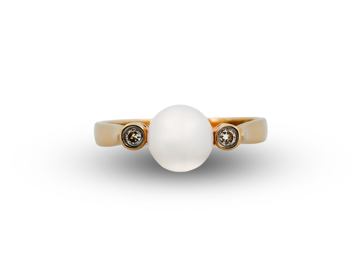 14Y Japanese Akoya Pearl & Diamond Ring