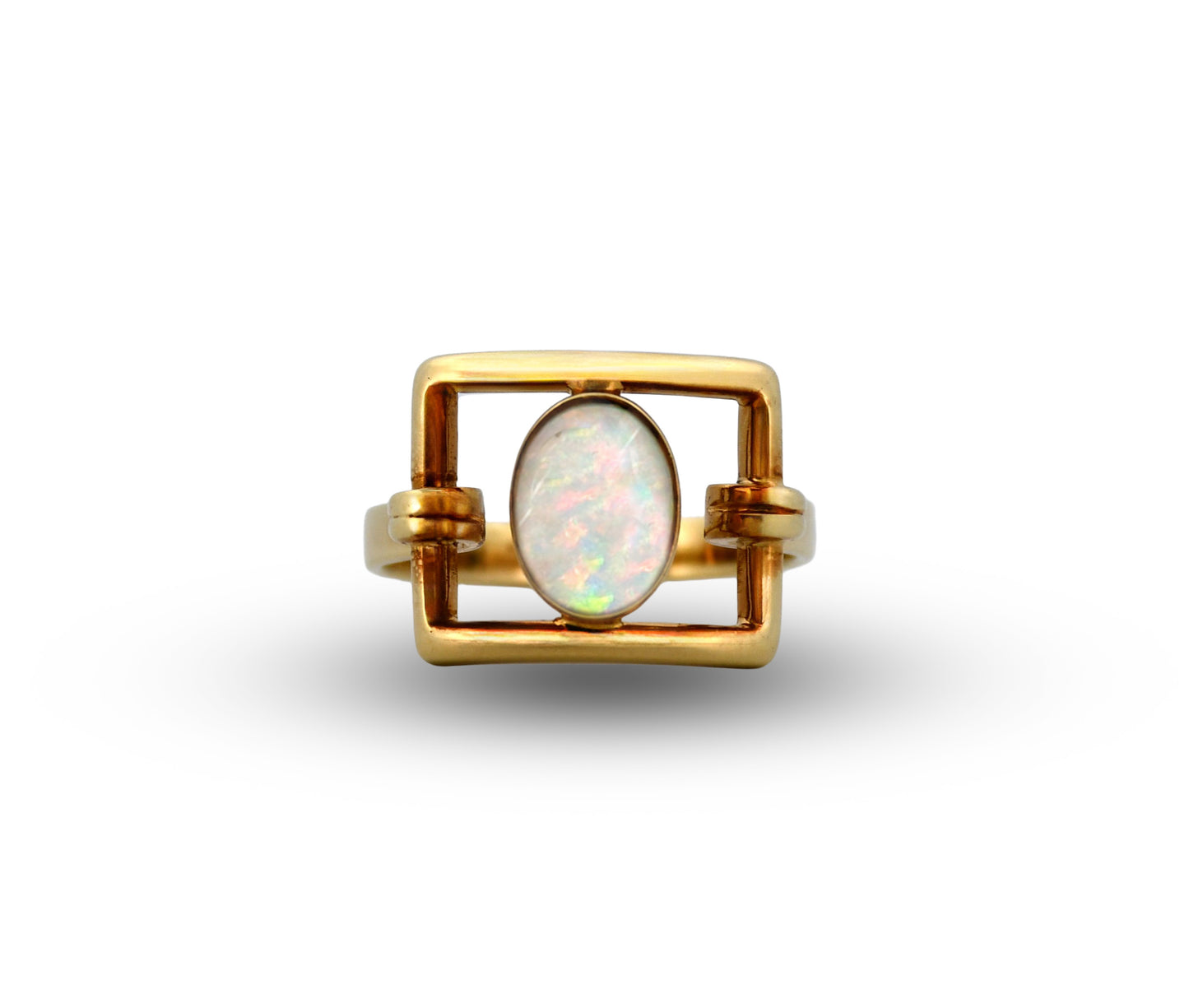 14Y Australian Opal Buckle Ring