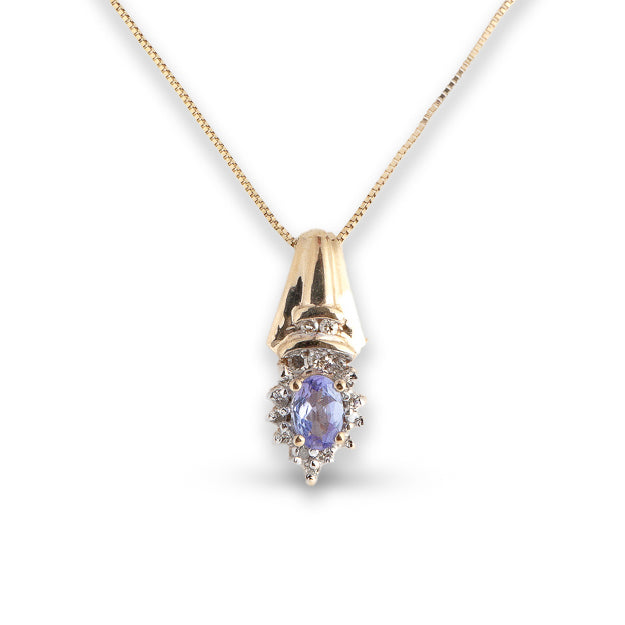 10Y Tanzanite & Diamond Necklace