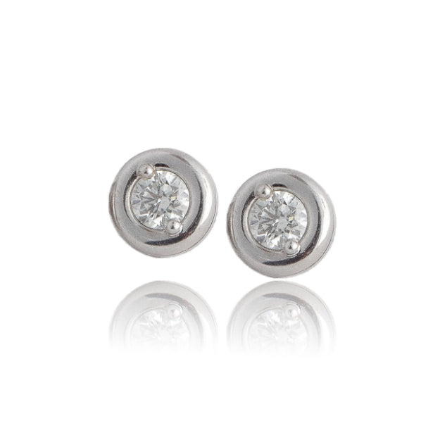 14W Bezel Set Diamond Stud Earrings