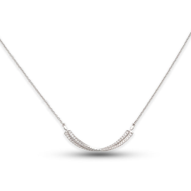 14W Diamond Twisted Bar Necklace