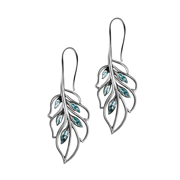 18W Enamel Leaf Earrings
