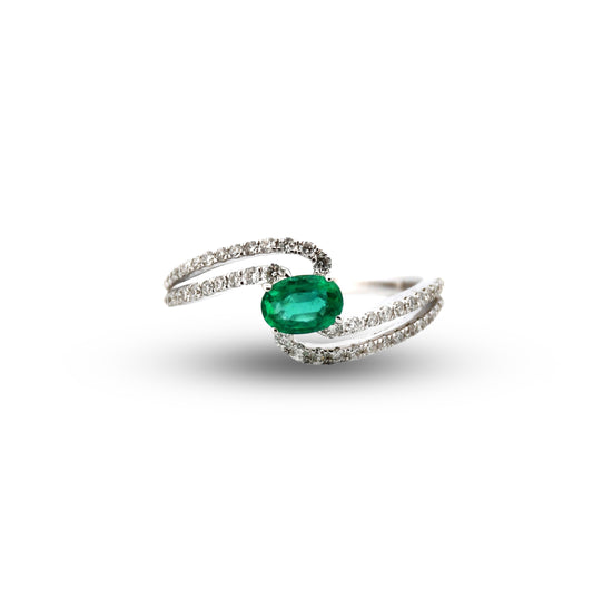 14W Emerald & Diamond Ring