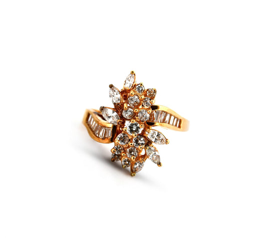14Y Diamond Waterfall Ring