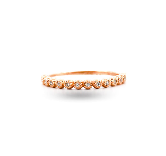 14R Diamond Milgrain Bezel Band