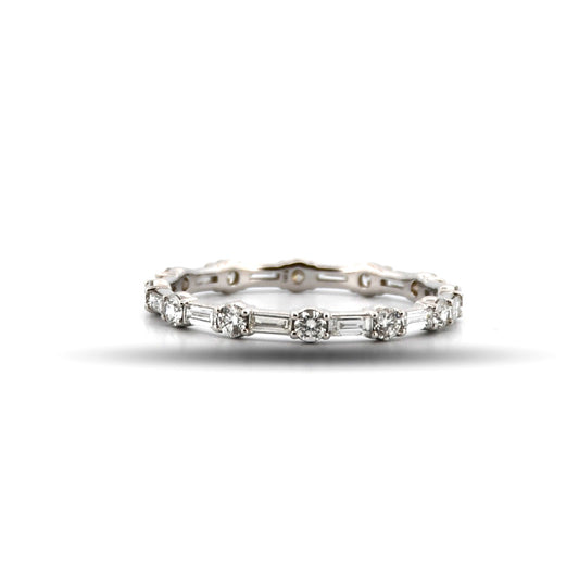 14W Round & Baguette Diamond Eternity Band