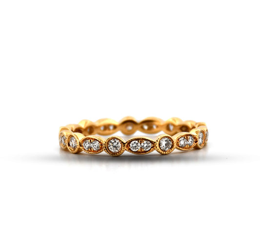 14Y Diamond Milgrain Bezel Band 1
