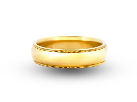 18Y Milgrain Edge Wedding Band