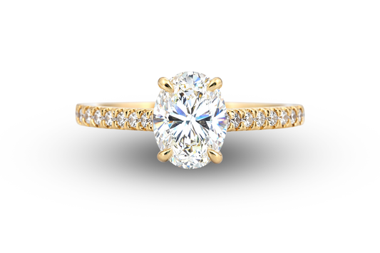 14Y Oval Diamond Engagement Ring