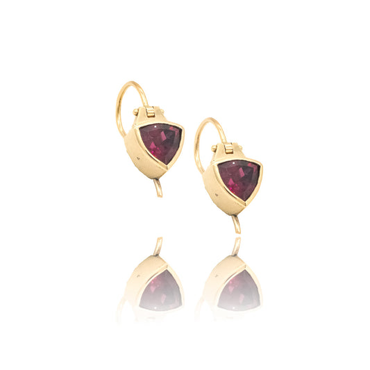 14Y Rhodolite Garnet Drop Earrings