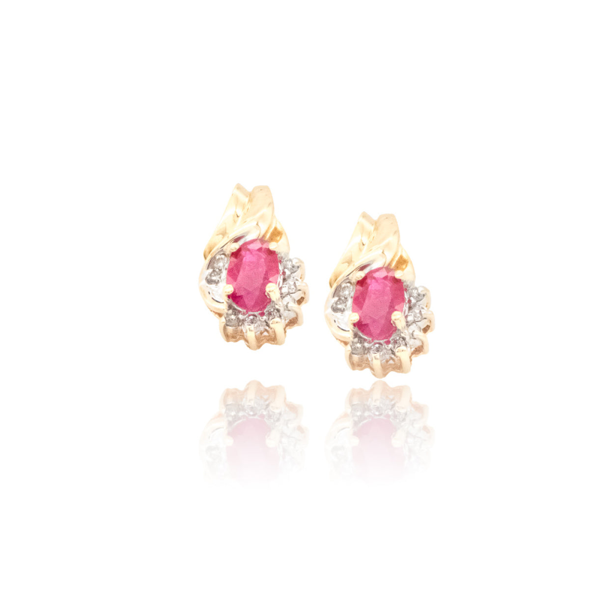 10Y Ruby & Diamond Earrings