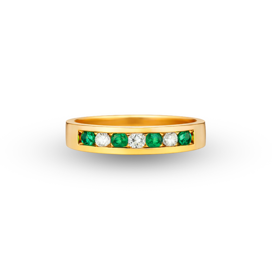 14Y Emerald & Diamond Band