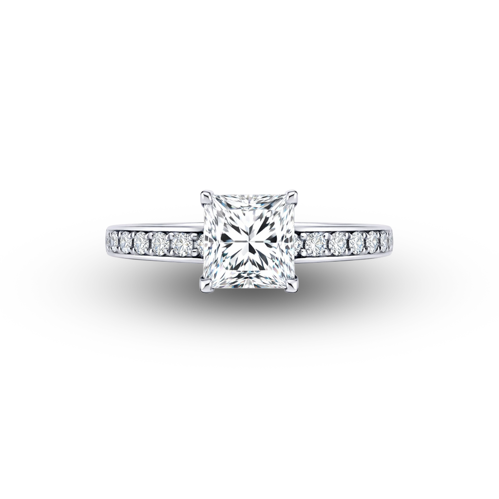 14W Princess Cut Diamond Engagement Ring