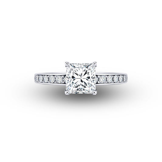 14W Princess Cut Diamond Engagement Ring