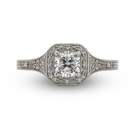 Platinum Cushion Diamond Engagement Ring