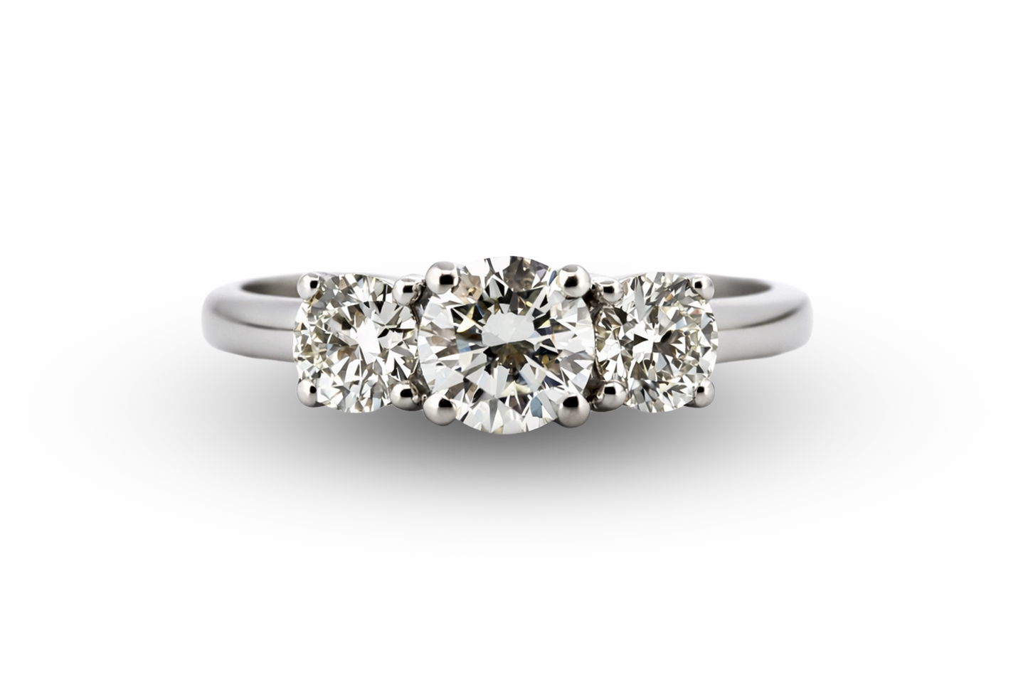 14W Three Stone Diamond Engagement Ring