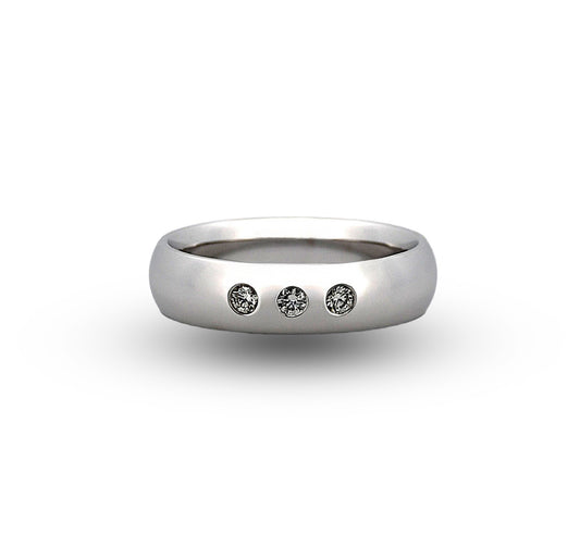 14W Round Diamond Men's Wedding Band