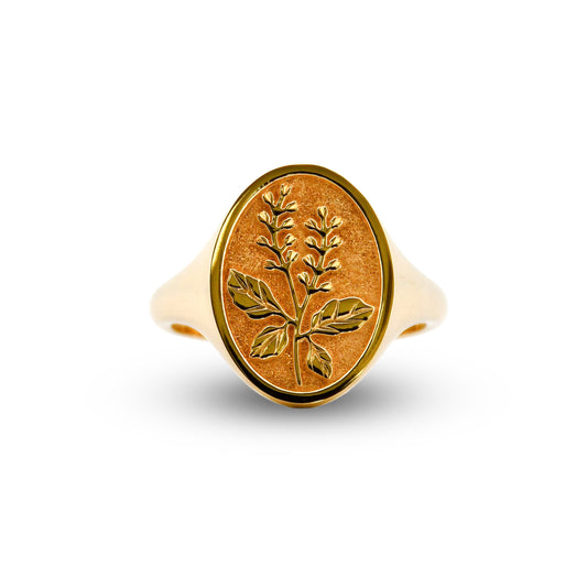 18Y Tulsi Signet Ring