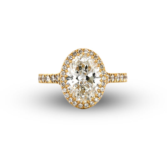 18Y Oval Diamond Engagement Ring with Halo