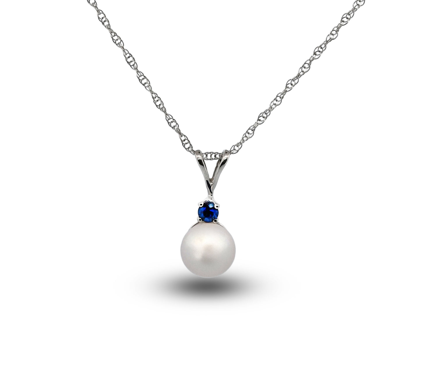 14W Japanese Akoya & Blue Sapphire Necklace