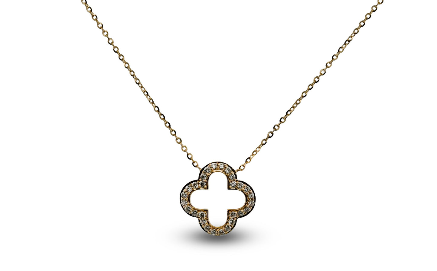 14Y Diamond Clover Necklace