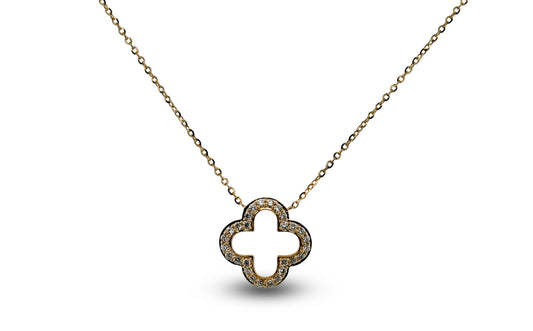14Y Diamond Clover Necklace