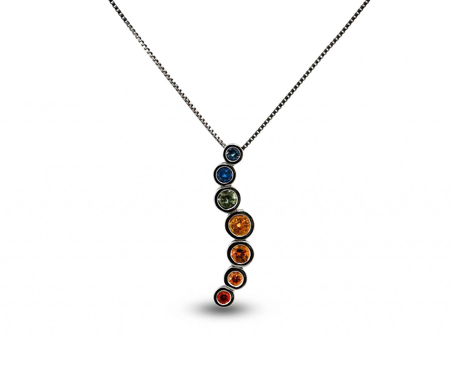 14W Multi-Color Sapphire Necklace