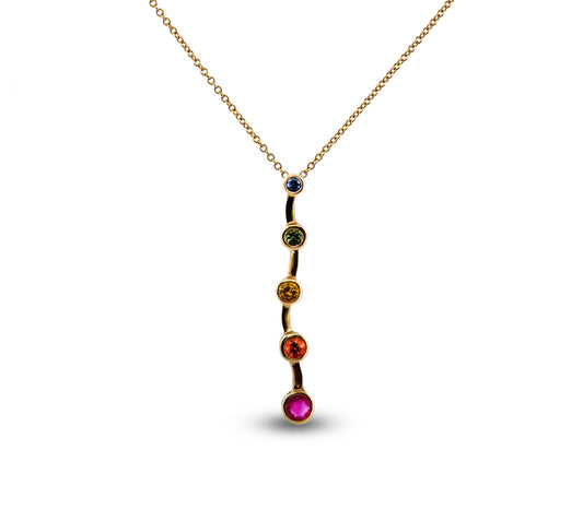 14Y Multi-Color Sapphire Necklace