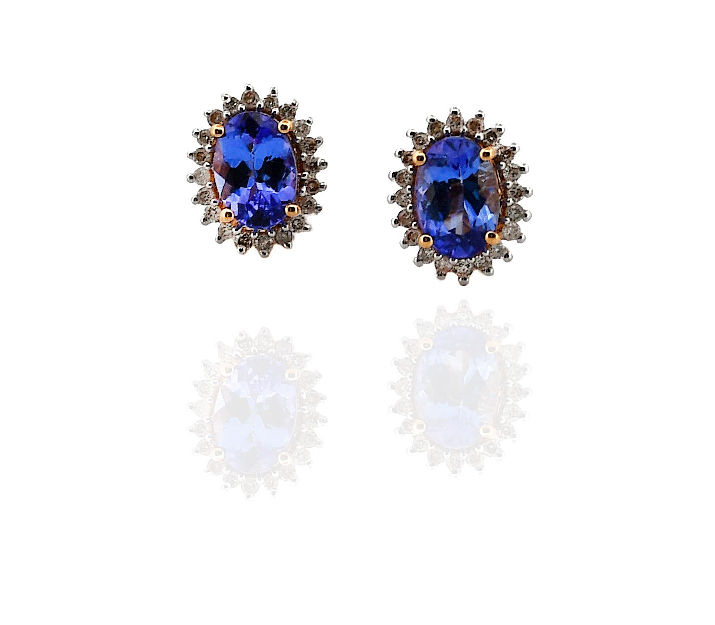14Y Tanzanite & Diamond Stud Earrings