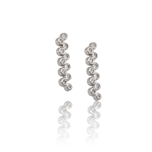 14W Diamond Bubble Drop Earrings