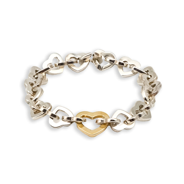 18Y & SS Tiffany & Co. Heart Link Bracelet