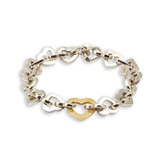 18Y & SS Tiffany & Co. Heart Link Bracelet