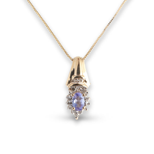 10Y Tanzanite & Diamond Necklace