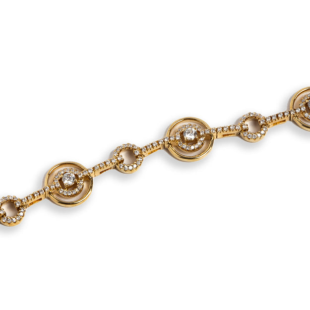 14Y Diamond Circle Bar Bracelet