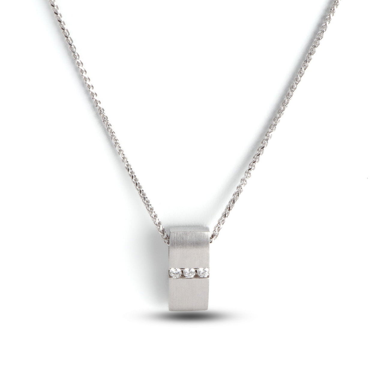 14W Three Stone Diamond Necklace
