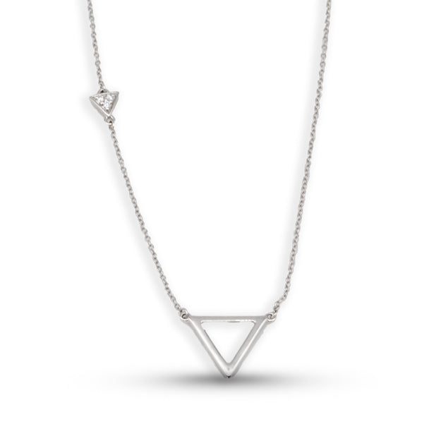 14W Diamond Triangular Station Necklace