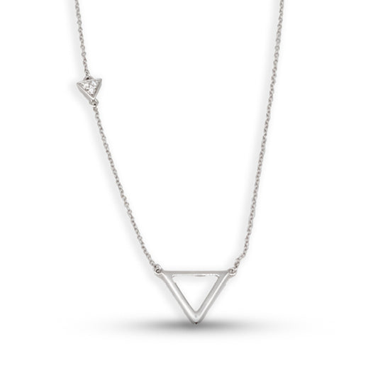 14W Diamond Triangular Station Necklace
