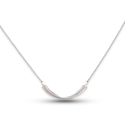14W Diamond Twisted Bar Necklace