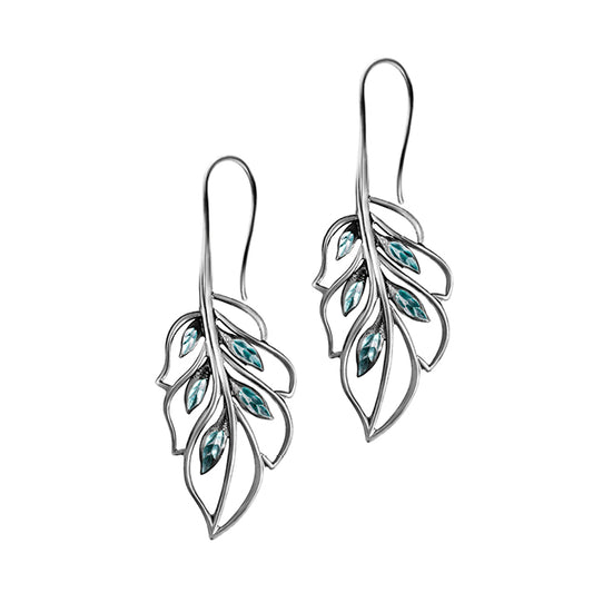 18W Enamel Leaf Earrings