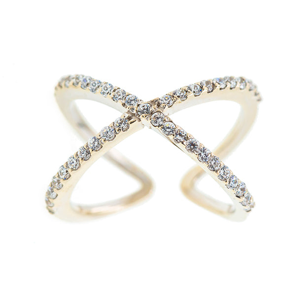 14Y Diamond Crossover Ring