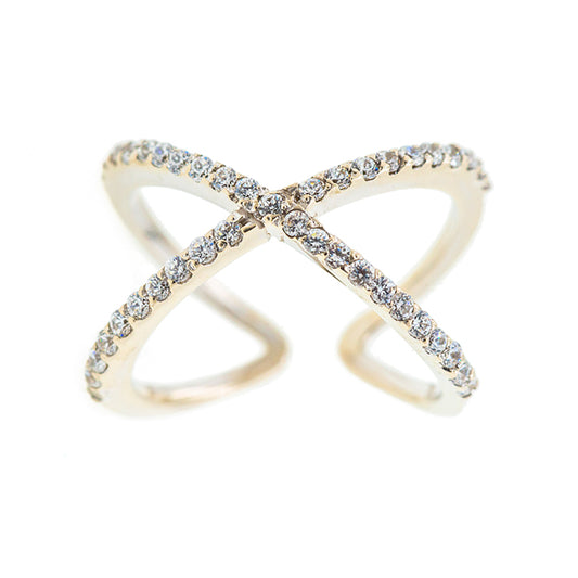 14Y Diamond Crossover Ring