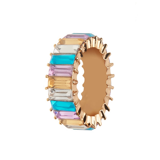 18Y Multi-Color Topaz Baguette Band